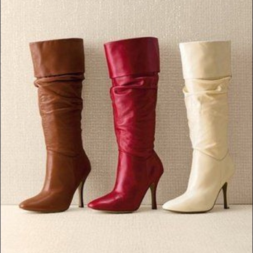 Colin Stuart Knee High Red Boots